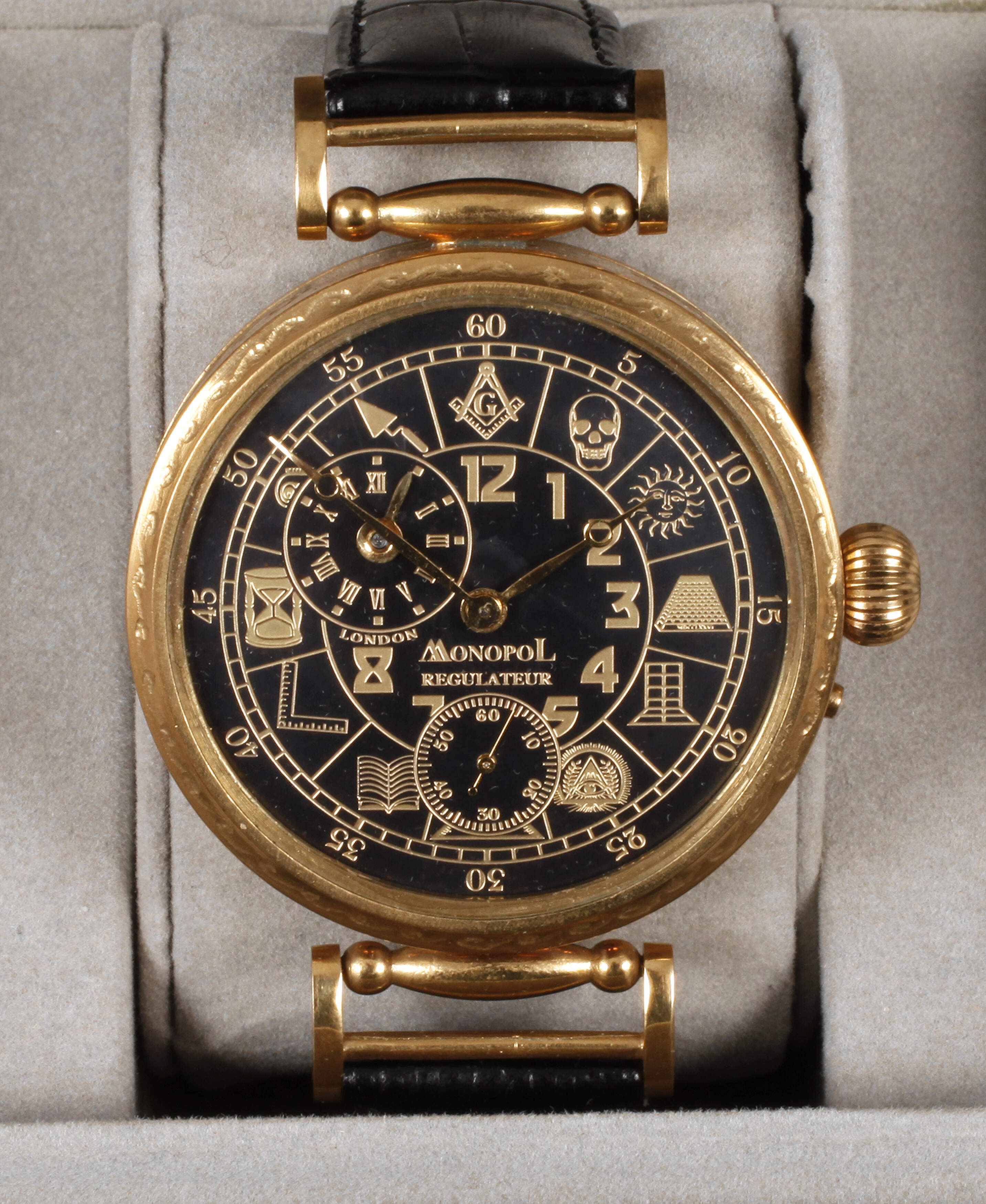 Armbanduhr Monopol mit Freimaurerzeichen