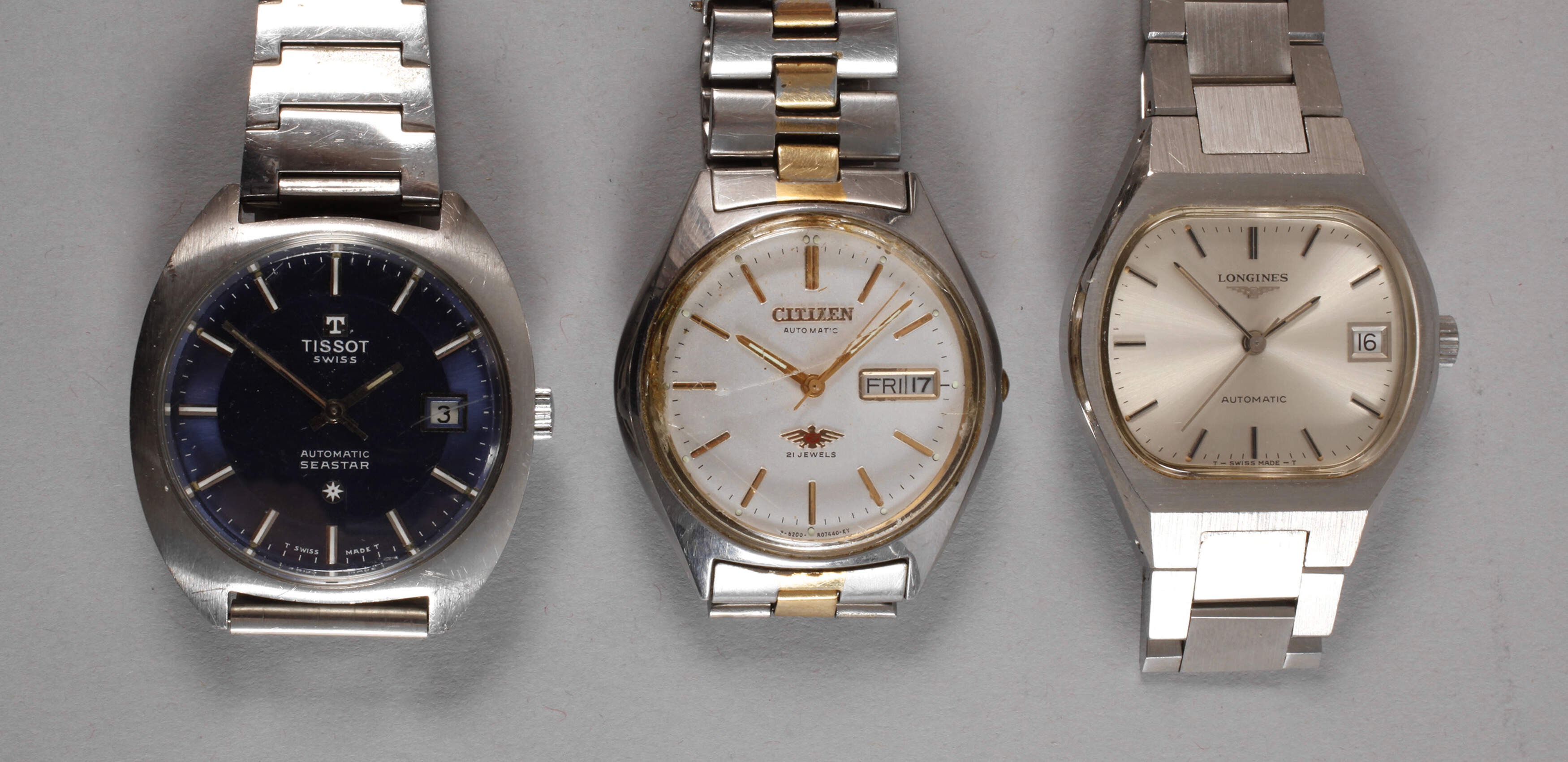 Drei Herrenarmbanduhren