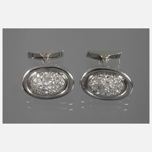 Paar Manschettenknöpfe mit Diamanten