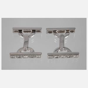 Paar Manschettenknöpfe mit Brillanten