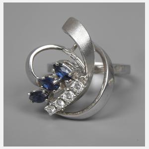 Damenring mit Saphiren und Brillanten