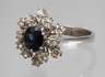 Damenring mit Saphir und Brillanten
