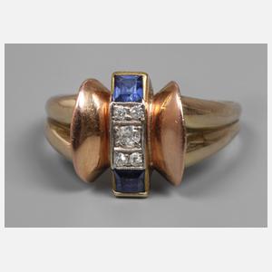 Damenring mit Saphiren und Diamanten