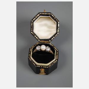 Diamantring mit Perle