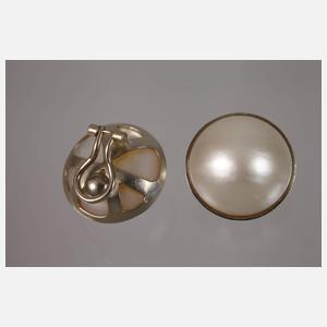 Drei Paar Perlenohrclips