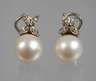 Paar Ohrringe mit Perlen und Diamanten