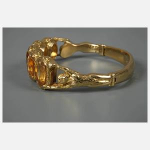 Massiver Armreif mit Citrinen