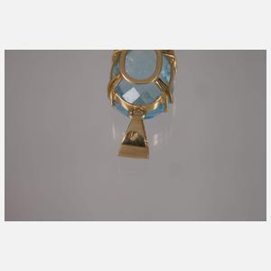 Ring und Anhänger mit Blautopas