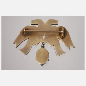 Brosche mit Doppeladler und Opal