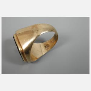 Herrenring mit Onyx und Diamant