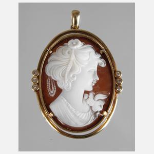 Kameenanhänger mit Brillanten