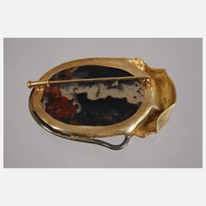 Designbrosche mit Achat