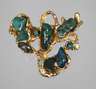 Designbrosche mit Malachiten