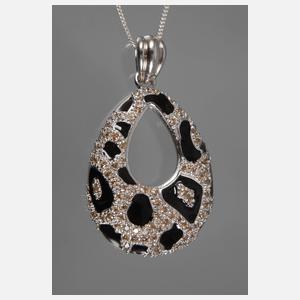 Anhänger mit Emaille und Steinbesatz