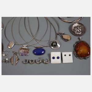 Großes Konvolut Silberschmuck