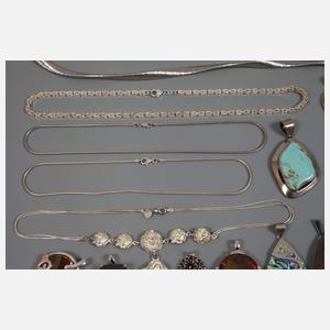 Großes Konvolut Silberschmuck
