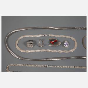 Großes Konvolut Silberschmuck