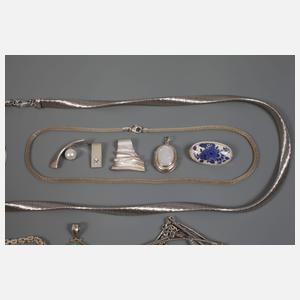 Großes Konvolut Silberschmuck
