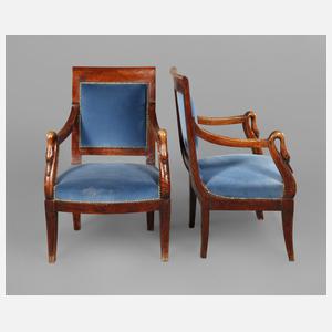 Paar Empire Armlehnsessel