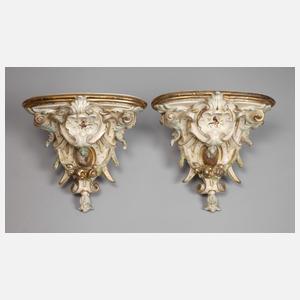 Paar höfische Wandkonsolen