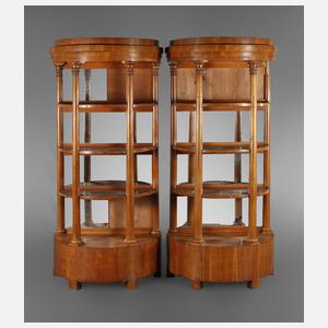 Paar Demi Lune-Etageren Biedermeier
