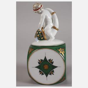 Fraureuth "Dose mit Putto und Füllhorn"