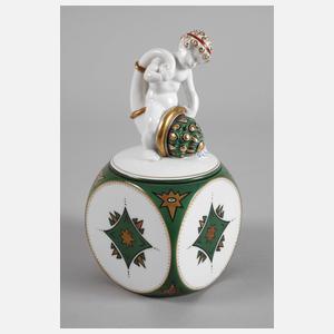 Fraureuth "Dose mit Putto und Füllhorn"
