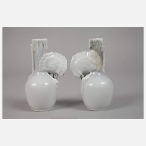 Metzler & Ortloff Ilmenau Paar Truthahnvasen