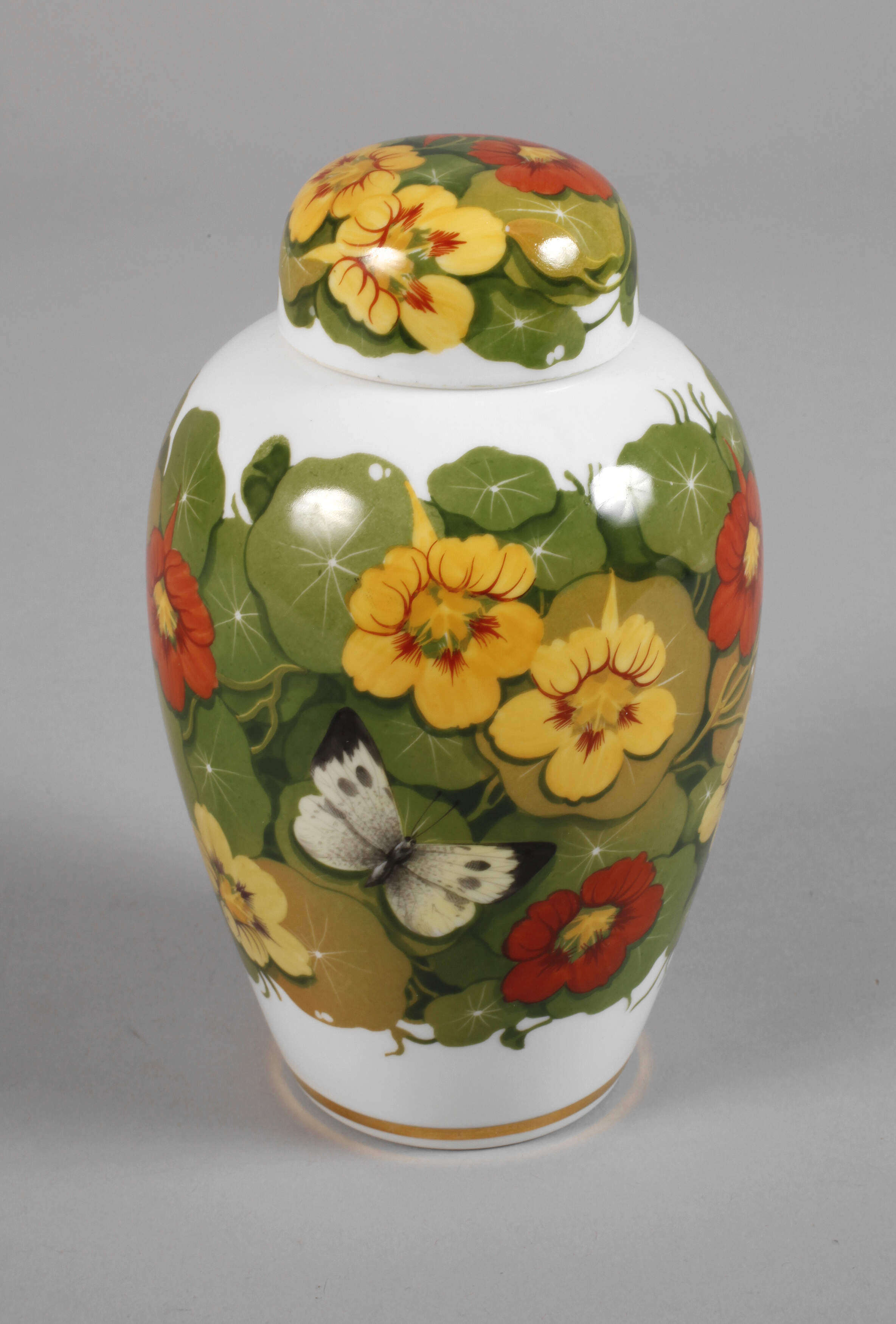 Nymphenburg ”Deckelurne mit Kapuzinerkresse”