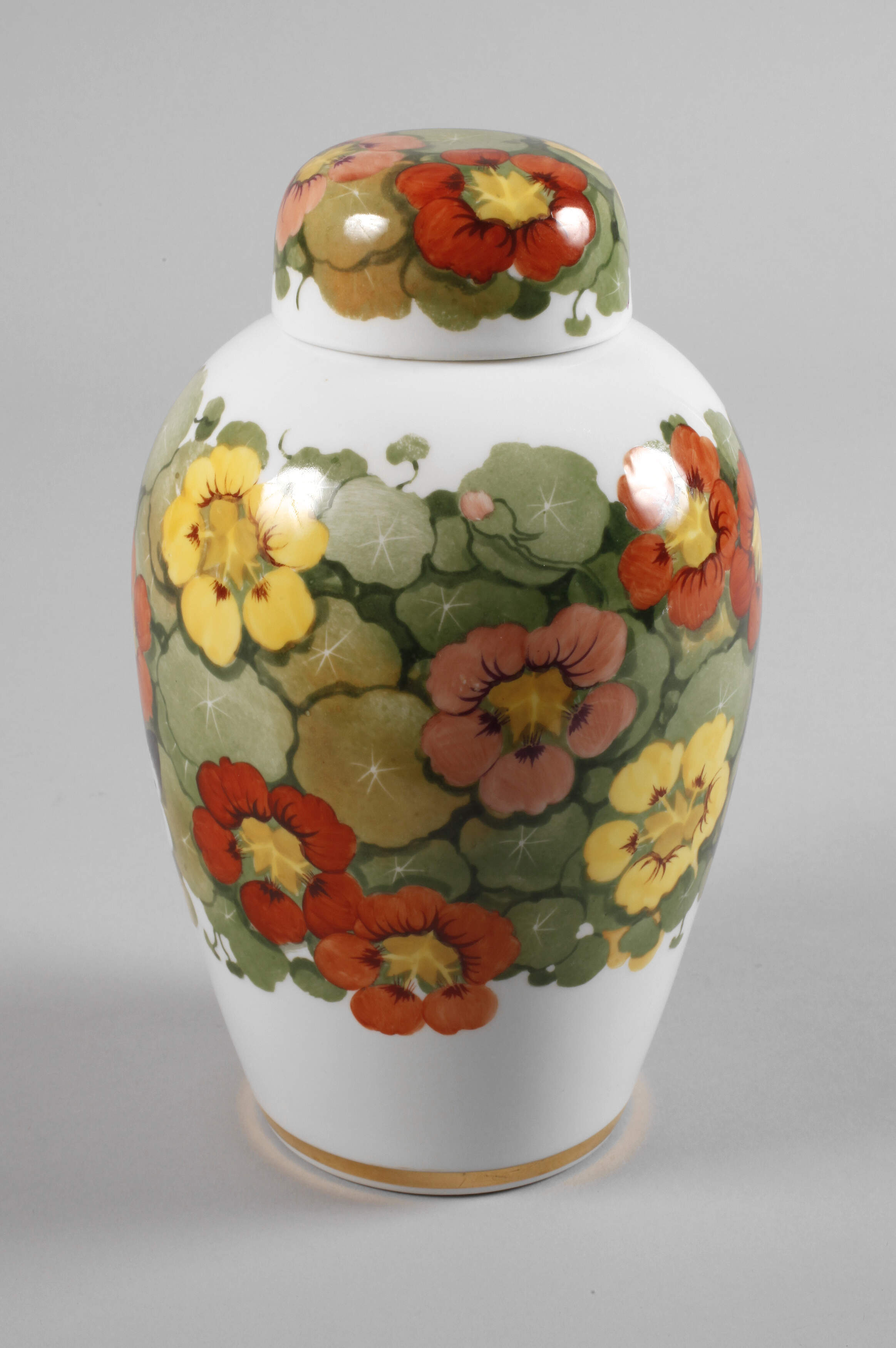 Nymphenburg ”Deckelurne mit Kapuzinerkresse”