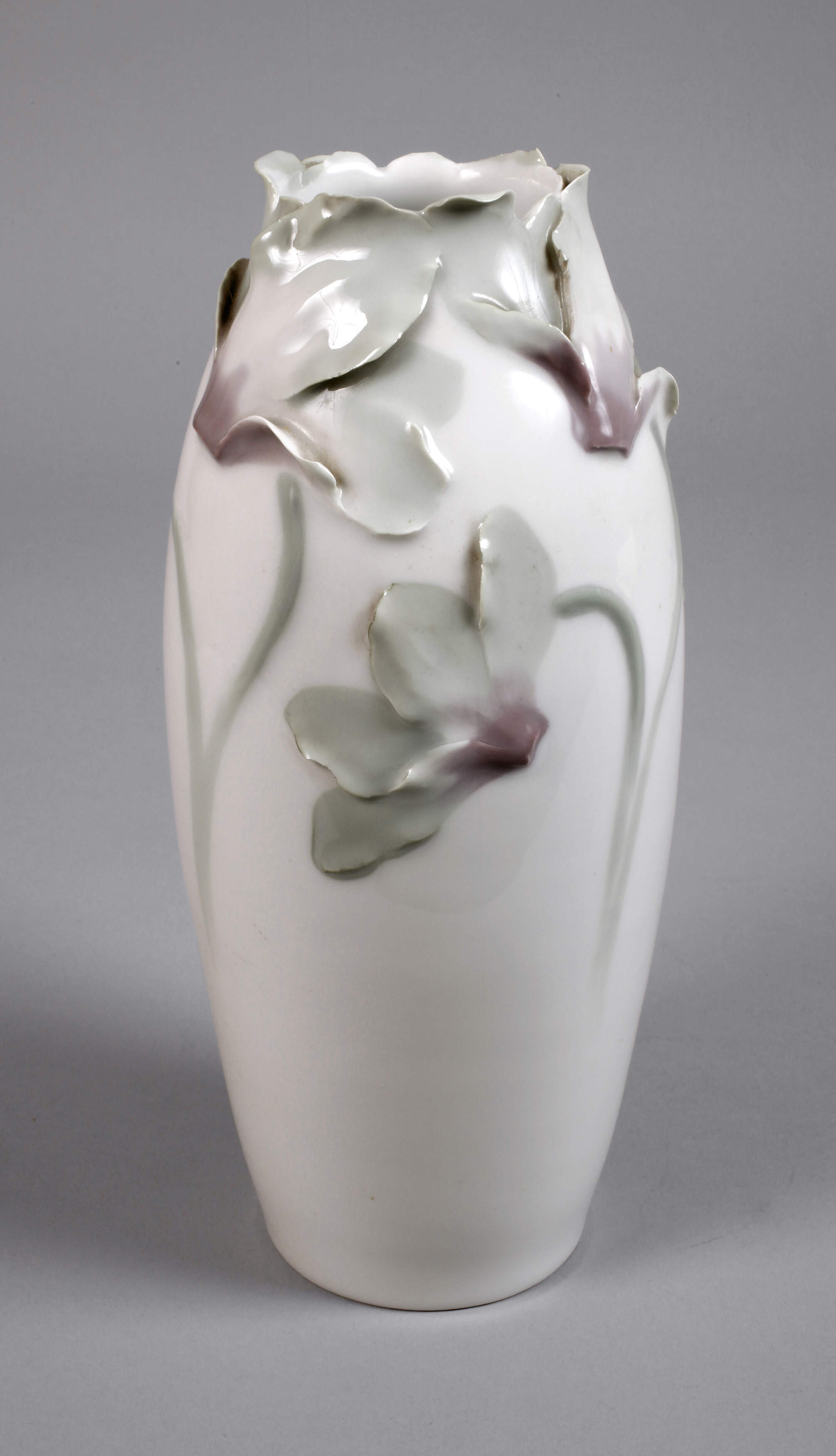 Rörstrand Schweden Reliefvase Veilchendekor