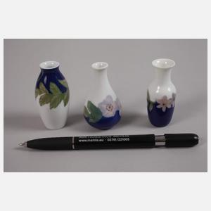 Rosenthal drei Miniaturvasen Jugendstil