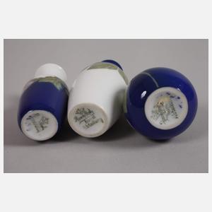Rosenthal drei Miniaturvasen Jugendstil