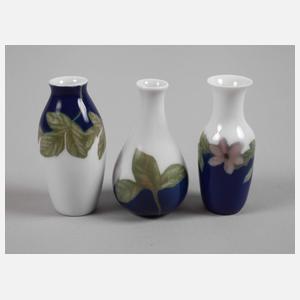 Rosenthal drei Miniaturvasen Jugendstil
