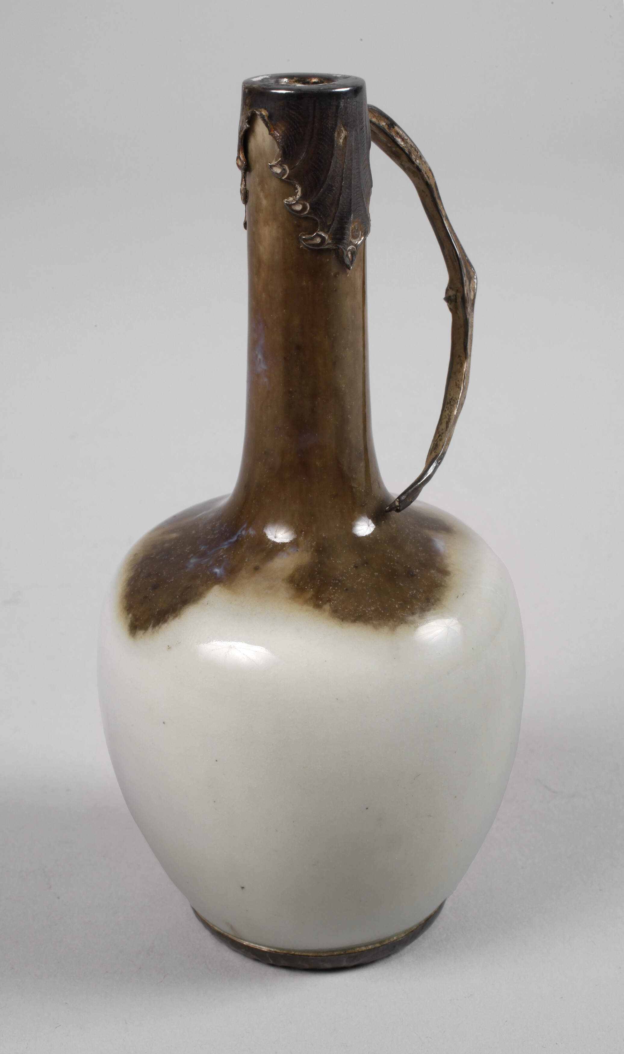 Edmond Lachenal silbermontierte Laufglasurvase