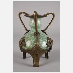 Kristallglasurvase in Bronzemontierung