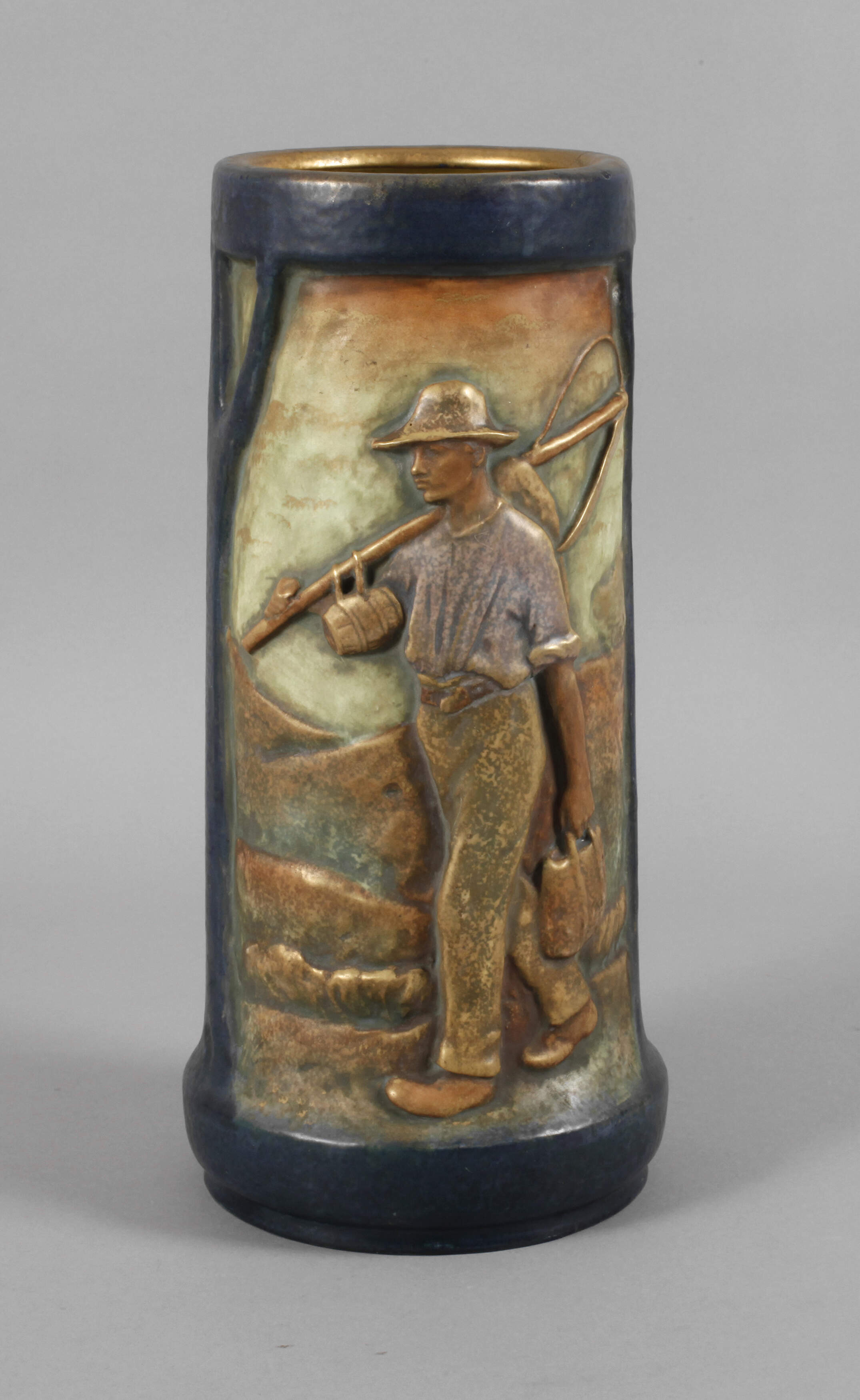 Amphora-Werke große Vase Schnittermotiv