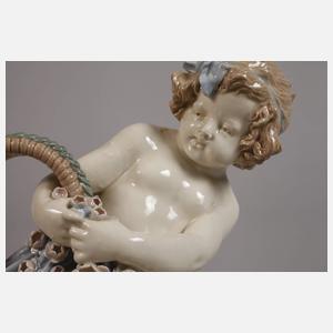 Amphora-Werke Böhmen Mädchen mit Henkelkorb