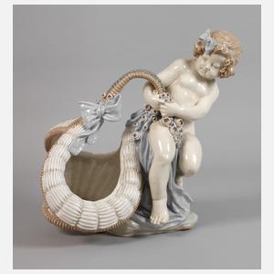 Amphora-Werke Böhmen Mädchen mit Henkelkorb