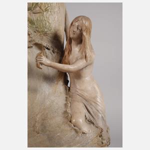 Johann Maresch große Vase Nymphe und Faun
