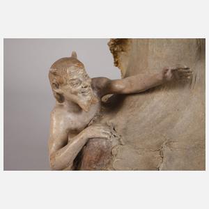 Johann Maresch große Vase Nymphe und Faun