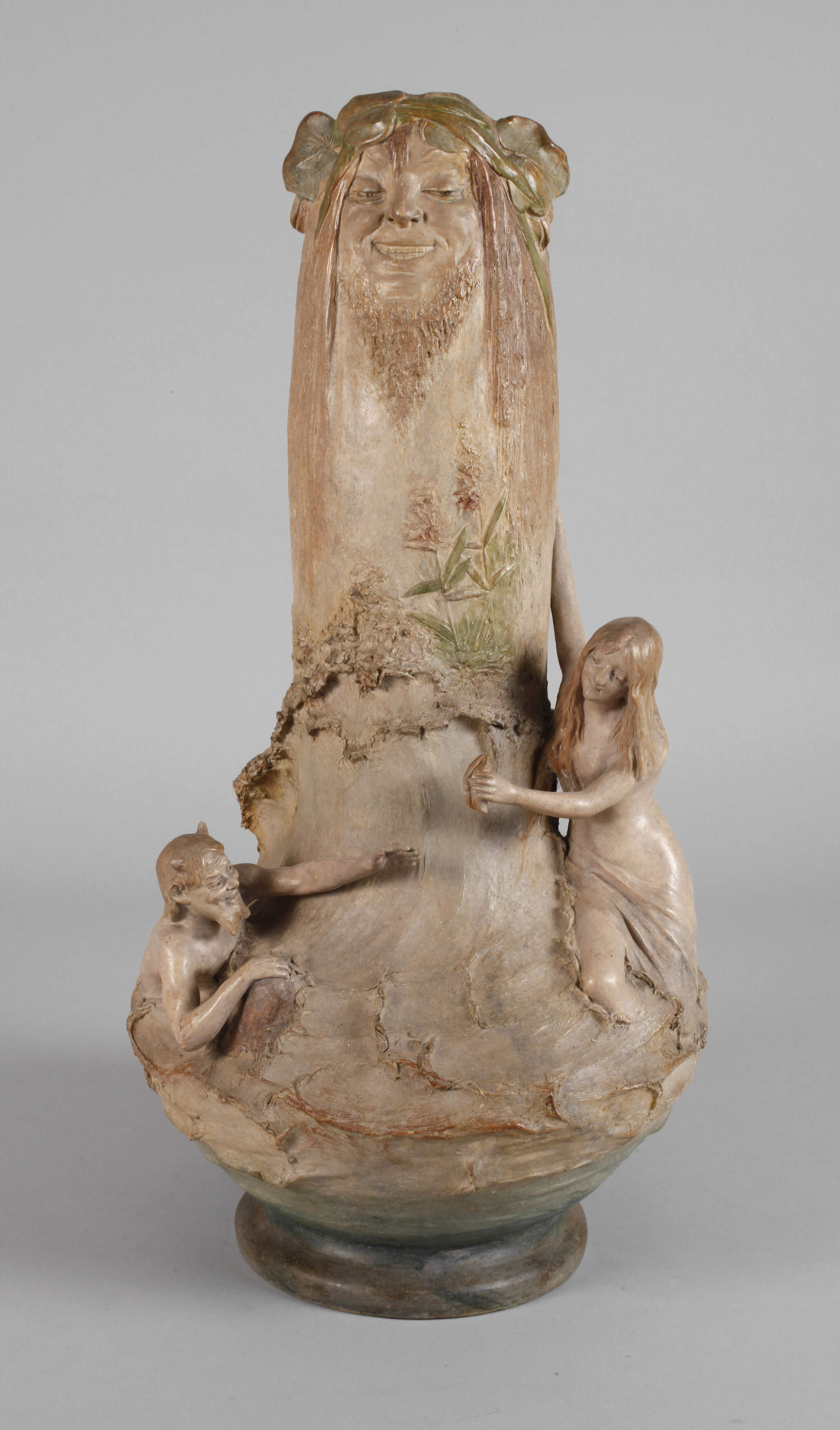 Johann Maresch große Vase Nymphe und Faun
