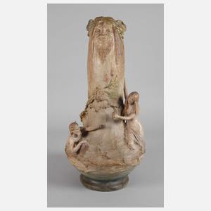 Johann Maresch große Vase Nymphe und Faun