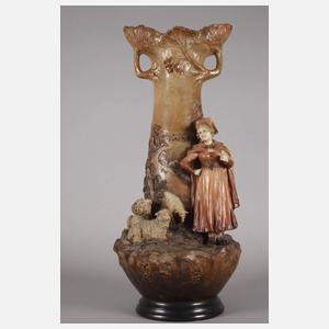 Johann Maresch übergroße Vase mit Schäferin