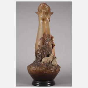 Johann Maresch übergroße Vase mit Schäferin