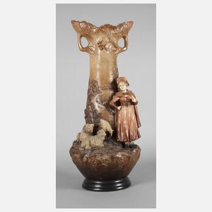 Johann Maresch übergroße Vase mit Schäferin