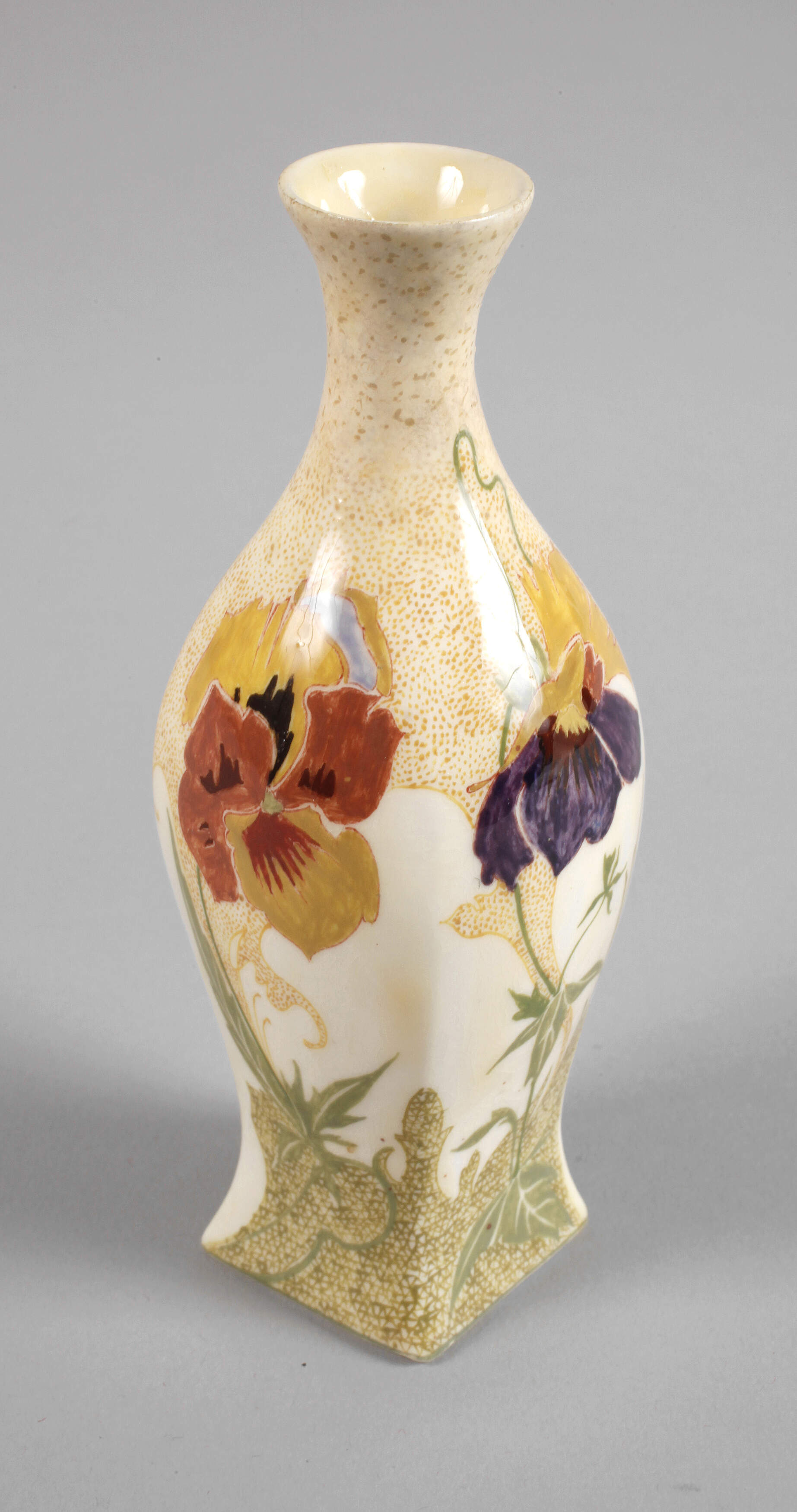 Rozenburg kleine Vase Stiefmütterchendekor