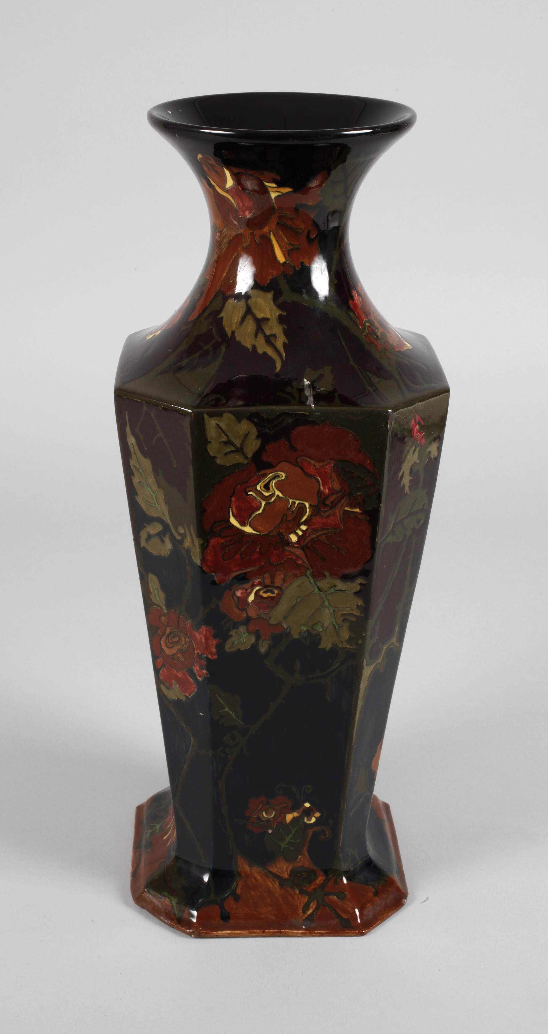 Rozenburg große Balustervase Rabendekor