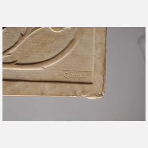 Handgehauene Fliese als Bilderrahmen