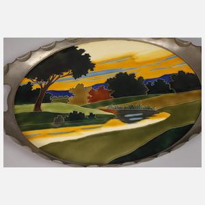 J. von Schwarz großes Jugendstiltablett